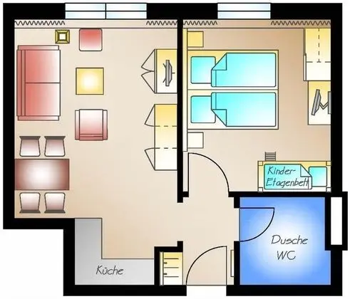 Familien Suite für 4 Personen (inkl. 80,00 EUR Endreinigungsgebühr)