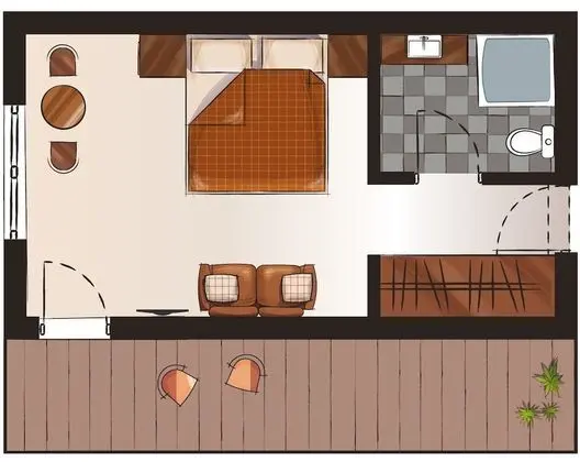 Standard Tek Büyük Yataklı Oda, Balkon, Dağ Manzaralı