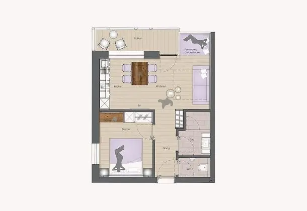 Apart Daire, Balkon (Pastell)