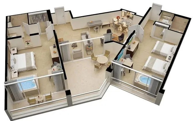 Two Bedroom Presidential Suite Ocean View - Kids & Teens Free