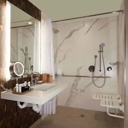 Oda, 1 En Büyük (King) Boy Yatak, Engellilere Uygun (Mobility & Hearing, Roll-in Shower)