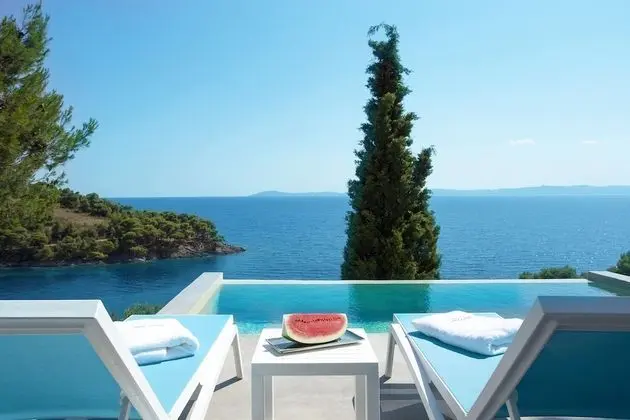 Villa, 1 Yatak Odası, Kişiye Özel Havuzlu, Havuz Manzaralı (Kalyva Mare)