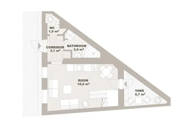 Design Apart Daire, 2 Yatak Odası, Mutfak