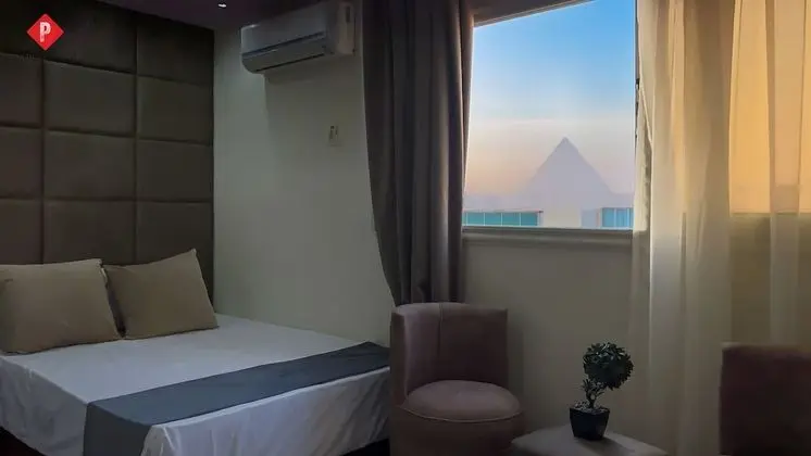 Double pyramids view room