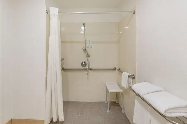 1 King Bed, Nonsmoking, Interior Corridor, Accessible Room, Roll-in Shower