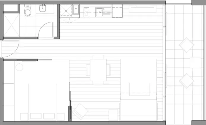 Oda, 1 Yatak Odası (Apartment)