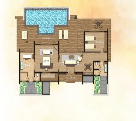 Villa, 2 Yatak Odası, Denize Sıfır (Pool & Sunset View)