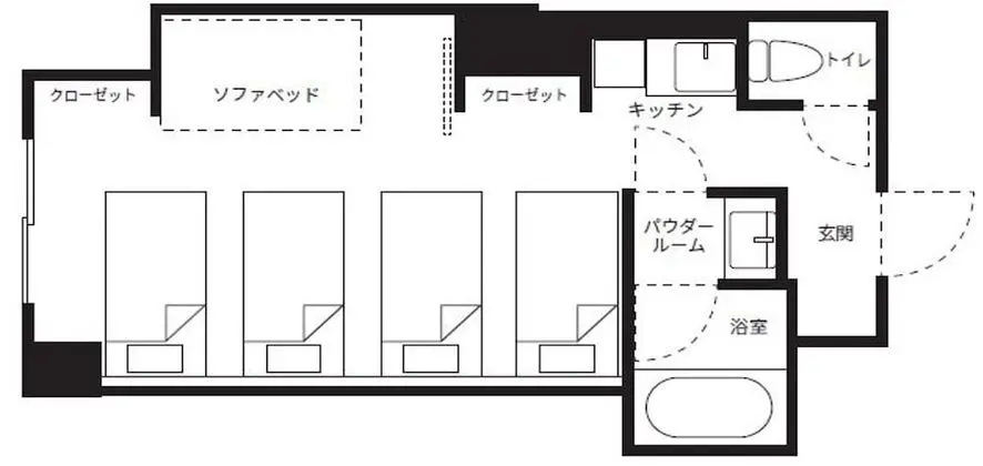 Apart Daire, Sigara İçilmez (Standard 5 Beds, Large Bathroom/35m2)