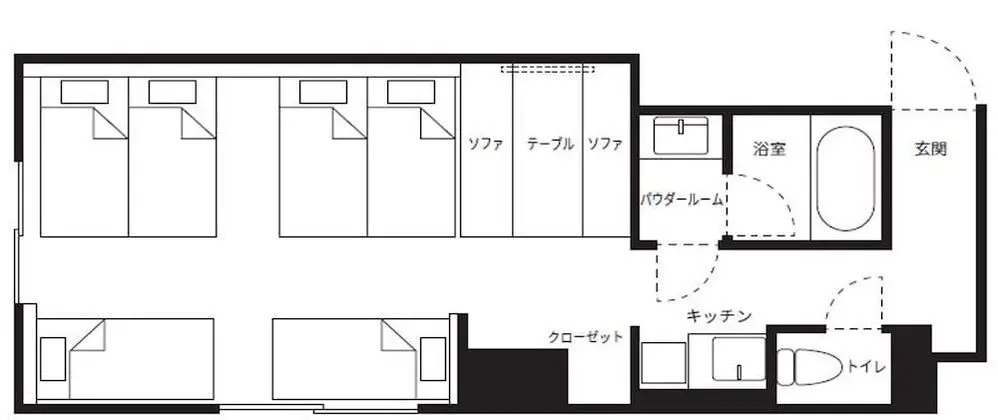 Apart Daire, Sigara İçilmez (Standard 6 Beds, Large Bathroom/45m2)