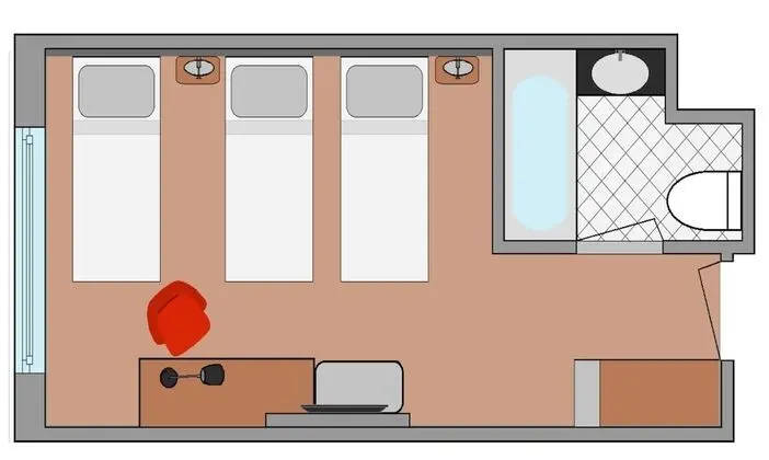 Superior Oda, 3 Tek Kişilik Yatak, Sigara İçilmez (Triple Room)