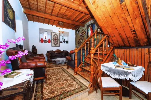 Şömineli Dubleks Oda, Dağ Manzaralı, Şömineli ve Balkonlu