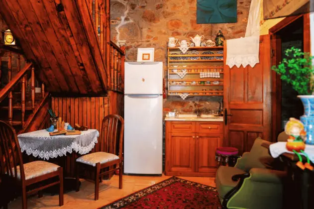 Şömineli Dubleks Oda, Dağ Manzaralı, Şömineli ve Balkonlu