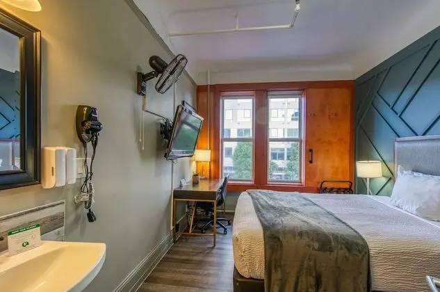 1 Queen Bed with Sofa Bed, Shared Bathroom