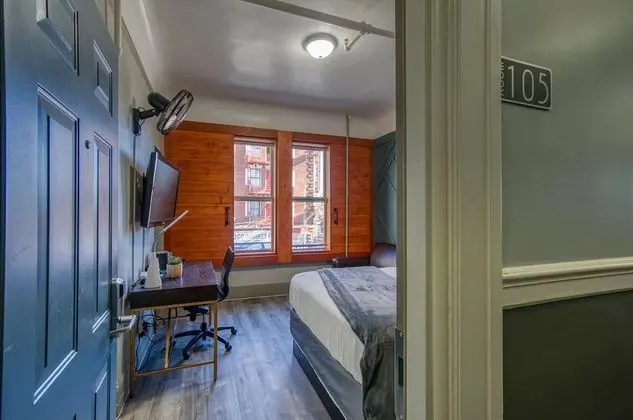 1 Queen Bed with Sofa Bed, Shared Bathroom