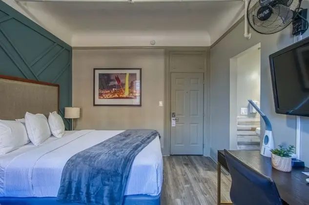 1 Queen Bed with Sofa Bed, Shared Bathroom
