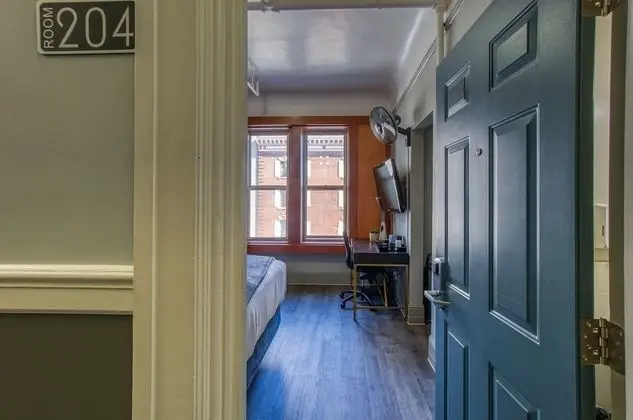 1 Queen Bed with Sofa Bed, Shared Bathroom
