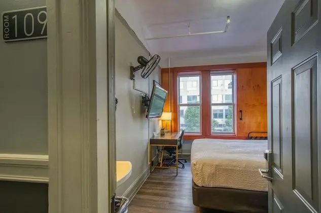 1 Queen Bed with Sofa Bed, Shared Bathroom