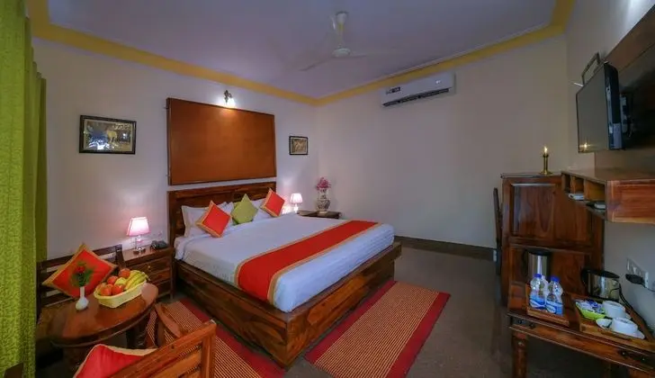 Deluxe Tek Büyük veya İki Ayrı Yataklı Oda, 1 Yatak Odası, Buzdolabı, Bahçe Manzaralı