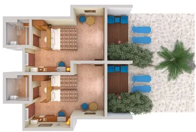 Family Süit, 2 Yatak Odası, Bağlantılı Odalar, Denize Sıfır