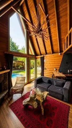 Jakuzili Şömineli Bungalow, Isıtmalı Özel Havuzlu