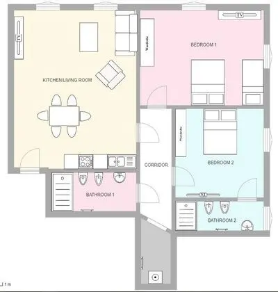 Superior Apart Daire, 2 Yatak Odası