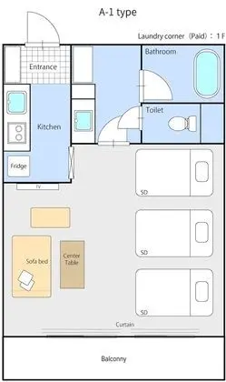 Oda, Sigara İçilmez (Semi Double Bed, Sofa Bed Type A)