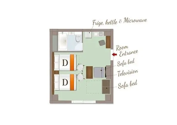 Design İki Ayrı Yataklı Oda, Sigara İçilmez (Brownstone)