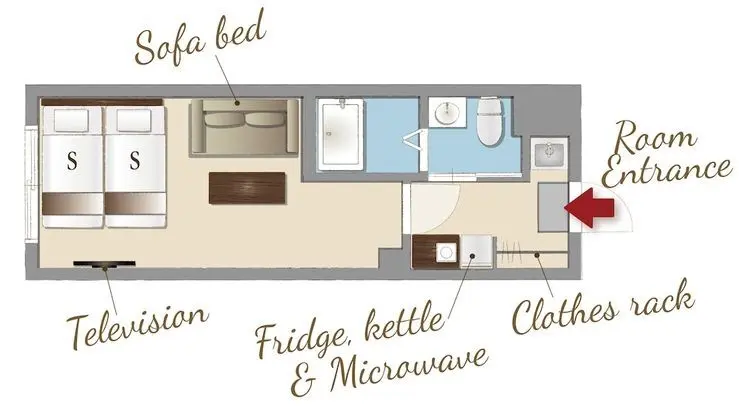 Dört Kişilik Oda, Sigara İçilmez (2 Single Beds and 1 Double Sofa Bed)