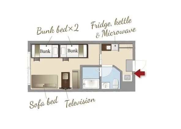 Oda (2 Bunk beds with sofa bed for 5)