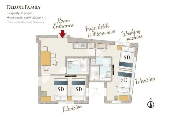 Deluxe Oda, 2 Yatak Odası