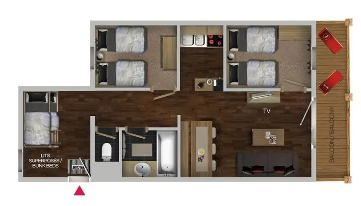 Apart Daire, 2 Yatak Odası (Plus Cabine)