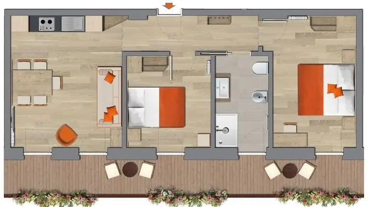 Standard Apart Daire, 2 Yatak Odası