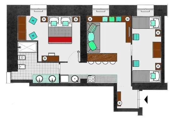 Apart Daire, 2 Yatak Odası (ACQUA)