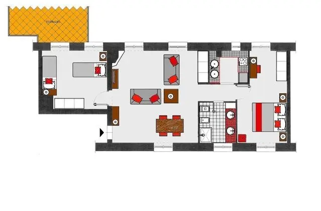 Çatı Katı Süiti (Penthouse) (no elevator,GRIGIO)