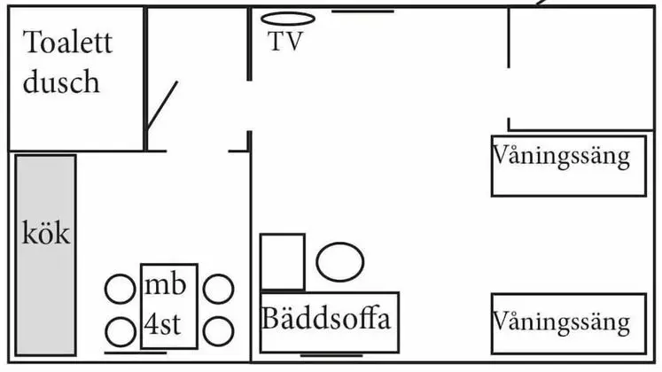 Kulübe, 1 Yatak Odası