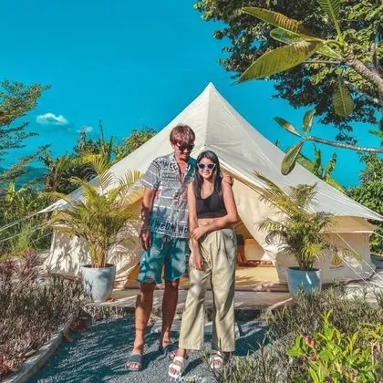 One bed in three beds shared tent
