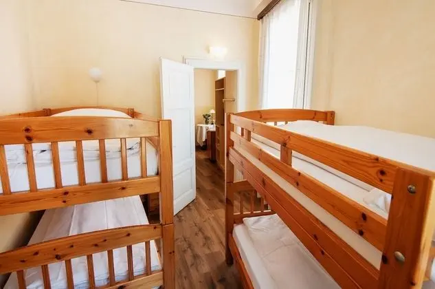 Economy six-bed room with shared bathroom