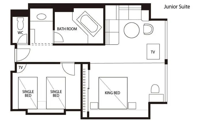 Junior Süit, Sigara İçilmez (For 4 People, North Wing)