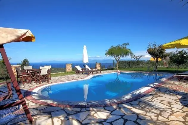 Family Villa, 3 Yatak Odası, Kişiye Özel Havuzlu, Deniz Manzaralı (Thanasis)