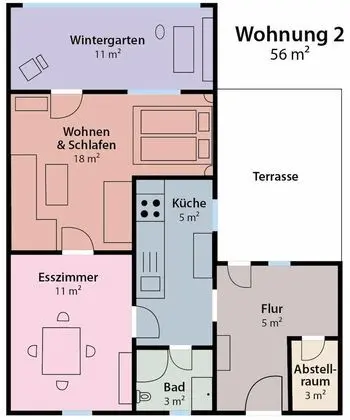 Comfort Apart Daire, Bahçe Manzaralı (Ferienwohnung 2)