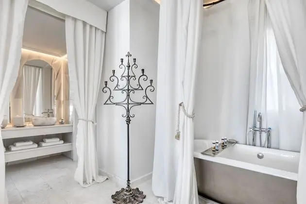 Signature Aegean Room with Outdoor Jetted Tub & Sea View