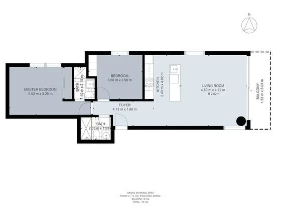 Apart Daire, 2 Yatak Odası, Balkon