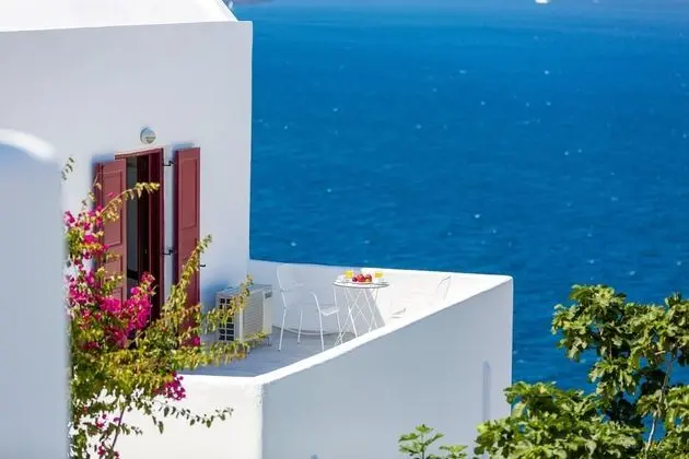 Deluxe Double Room, Caldera View, External Tub