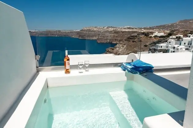Deluxe Double Room, Caldera View, External Tub