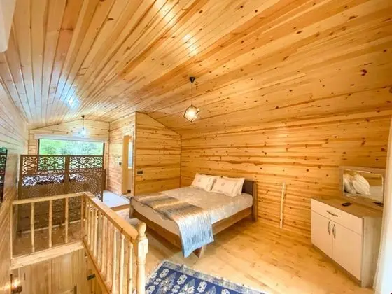 Dubleks Jakuzili Şömineli Bungalov
