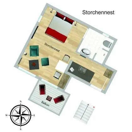 Süit, Özel Banyo (Storchennest)