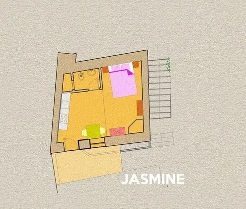 Panoramic Ev, 1 Yatak Odası, Küçük Mutfak, Deniz Manzaralı (Jasmine)