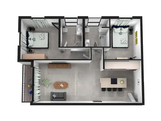 Apart Daire, 2 Yatak Odası, Balkon