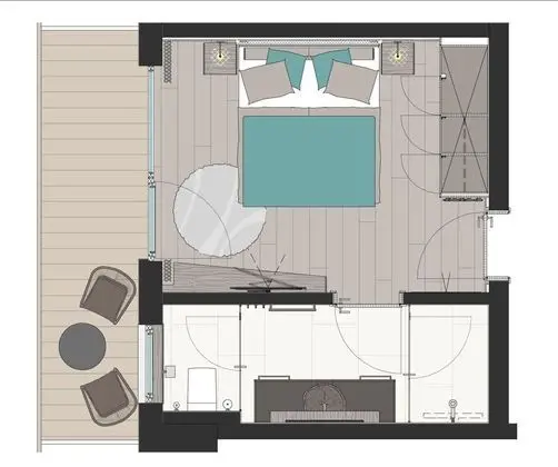 Superior Tek Büyük Yataklı Oda, Balkon, Dağ Manzaralı