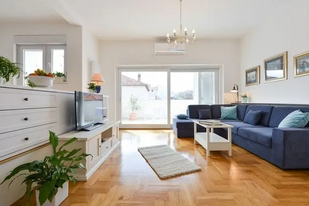 Deluxe Apart Daire, 2 Yatak Odası, Teras, Bahçe Manzaralı (Blue)